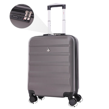 Aerolite (55x40x20cm) Ryanair Maximum Lightweight Hard Shell Cabin Hand Luggage, 4 Wheels - Packed Direct UK